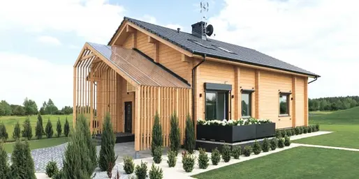 Massief houten huis project club de golf