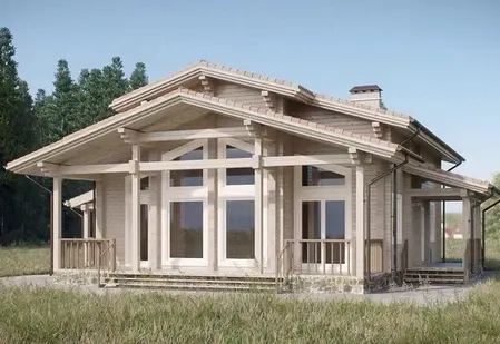 Massief houten huis project "Borisovski"