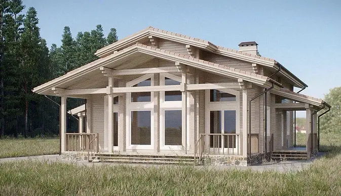 Massief houten huis project "Borisovski"
